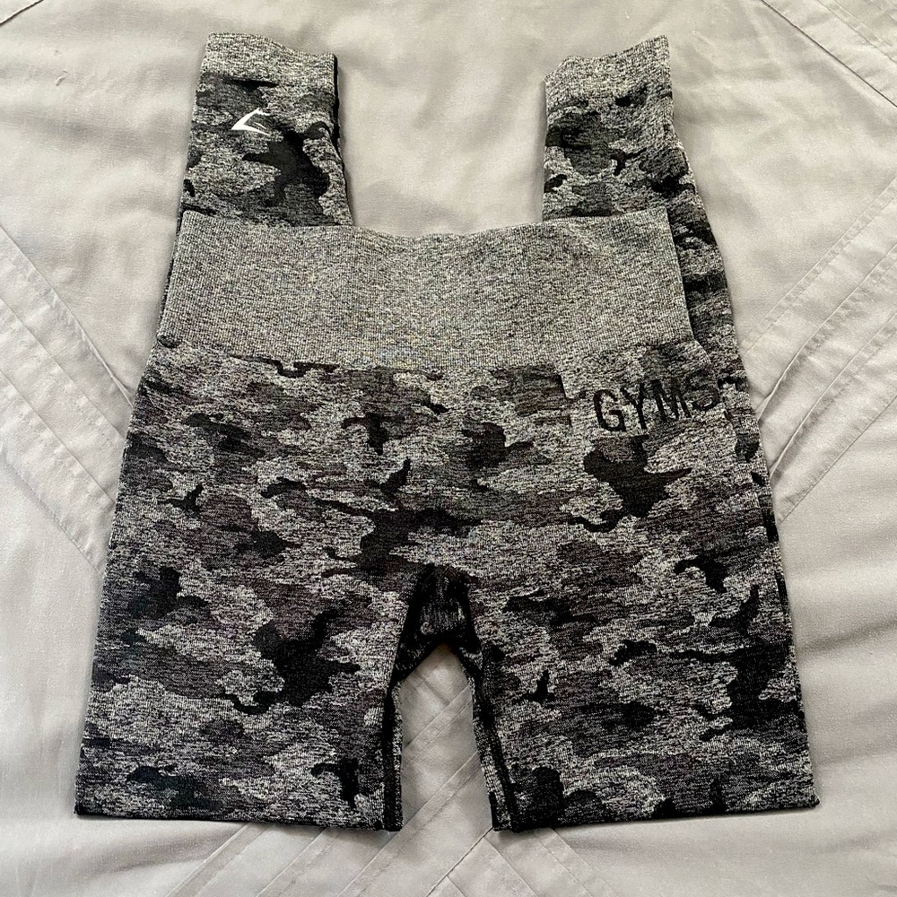 Gymshark adapt camo seamless leggings in black